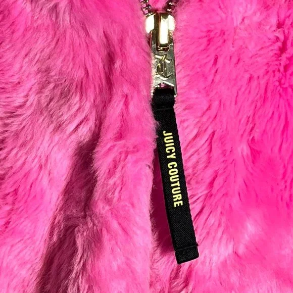 NWT Gorgeous Juicy Couture Faux Fur Hot Pink Coat XS - Picture 4 of 12